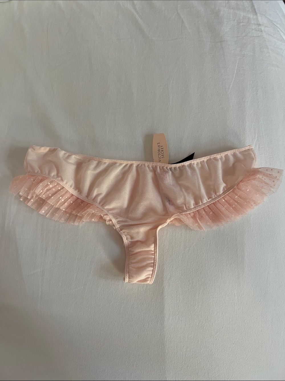 Victoria's Secret Pale Pink Sheer Ruffle Bikini Briefs